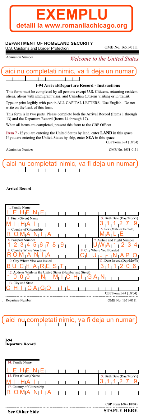 exemplu formular I-94 (form I-94 example) exemplu formular I-94 (form I-94 example)